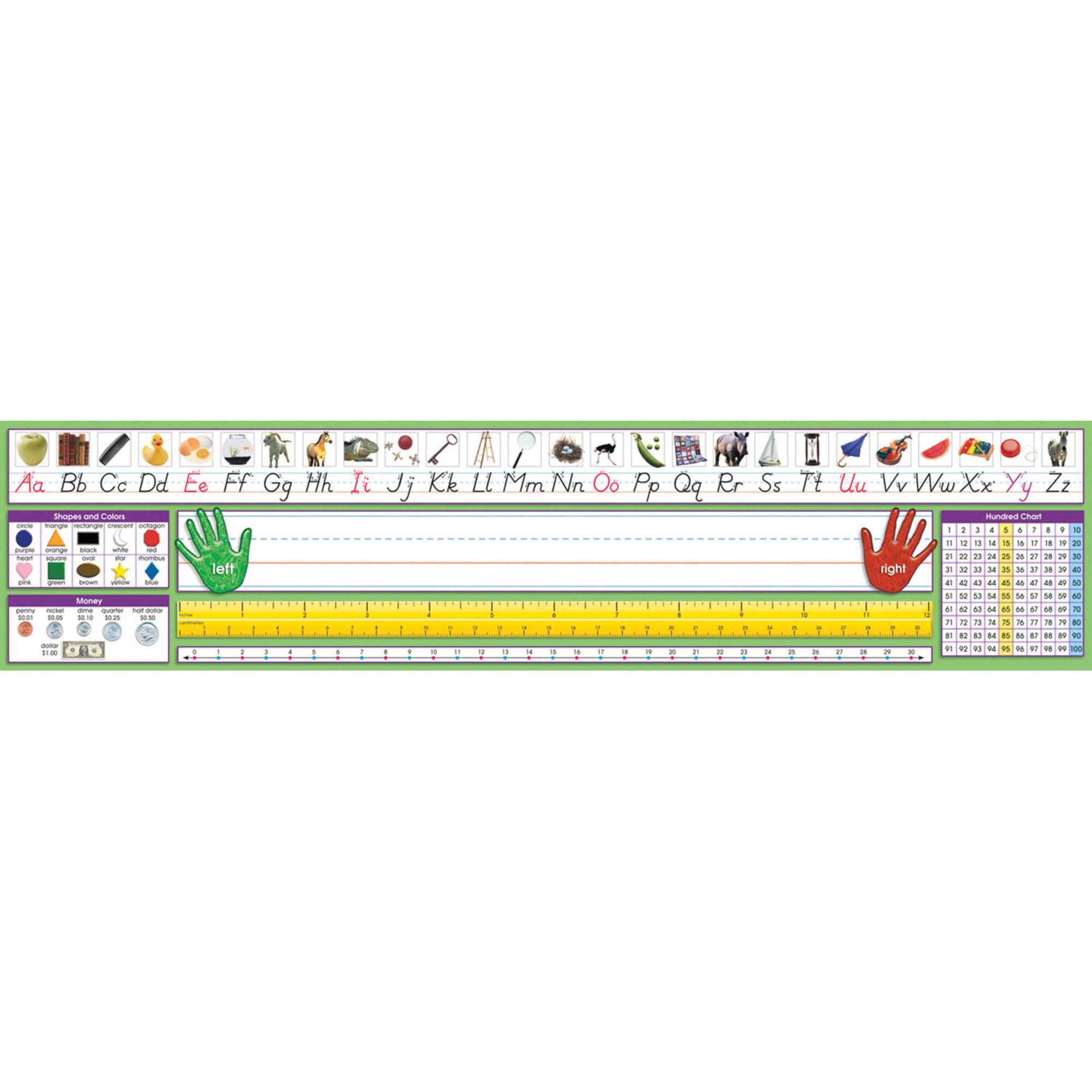 Primary Modern Manuscript Desk Plates, Set of 36